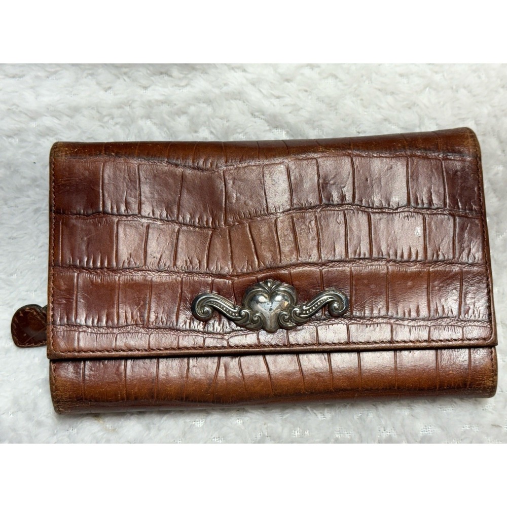 Vintage Brighton Black Croc Patent Leather Women's Wallet